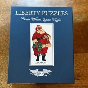 Liberty Puzzles Jolly Old St. Nick Wooden Jigsaw Puzzle  Santa Christmas puzzle